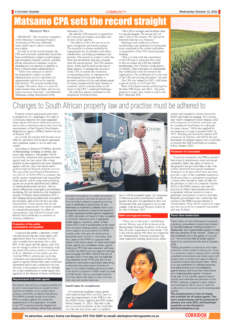 Corridor Gazette 12 October 2022 page 6