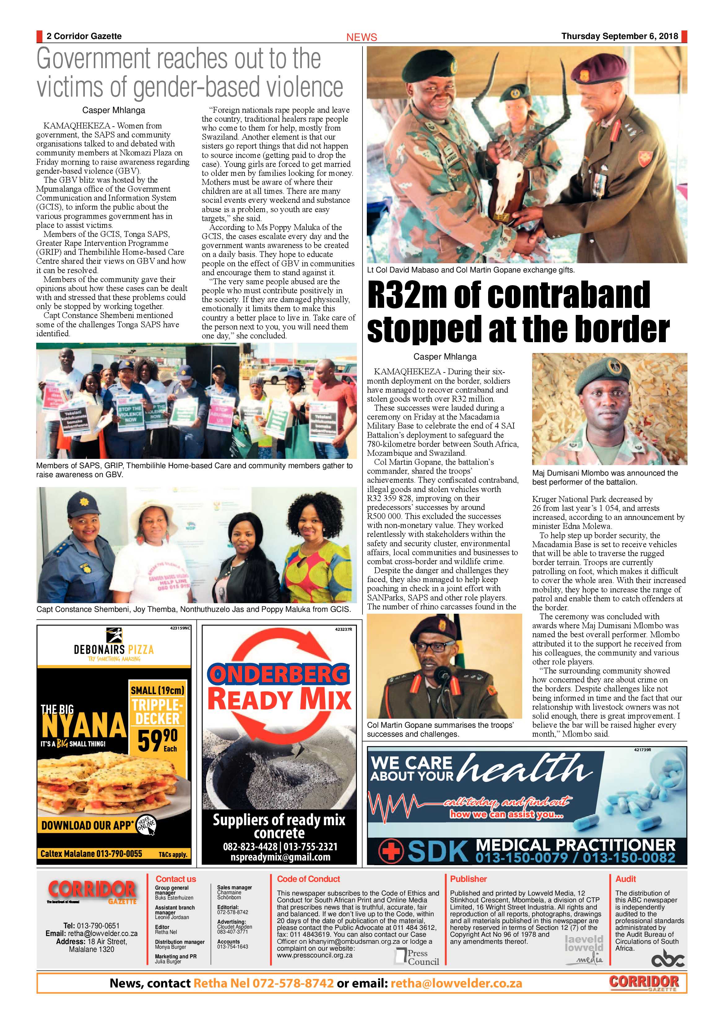 Corridor Gazette 06 September 2018 page 2