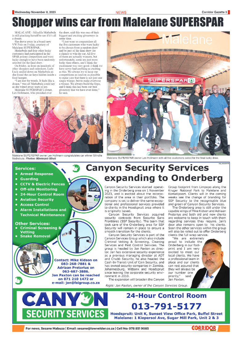 Corridor Gazette 08 November 2023 page 3