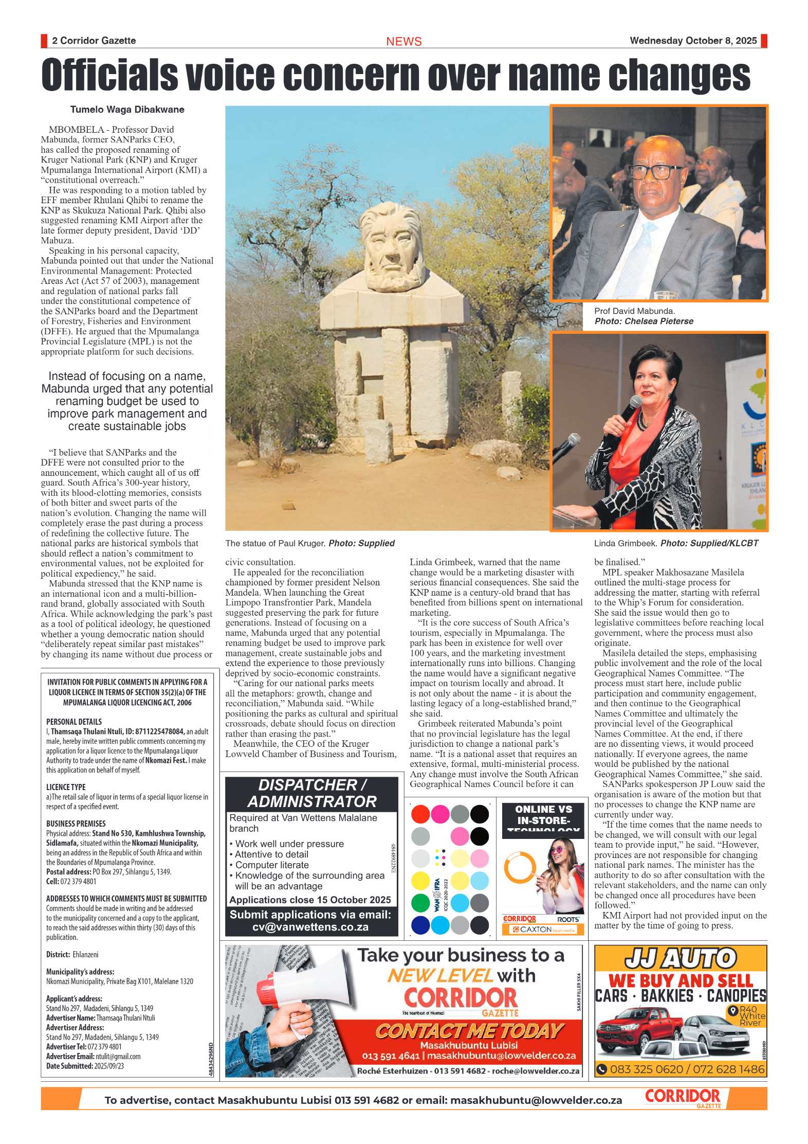 Corridor Gazette 08 October 2025 page 2