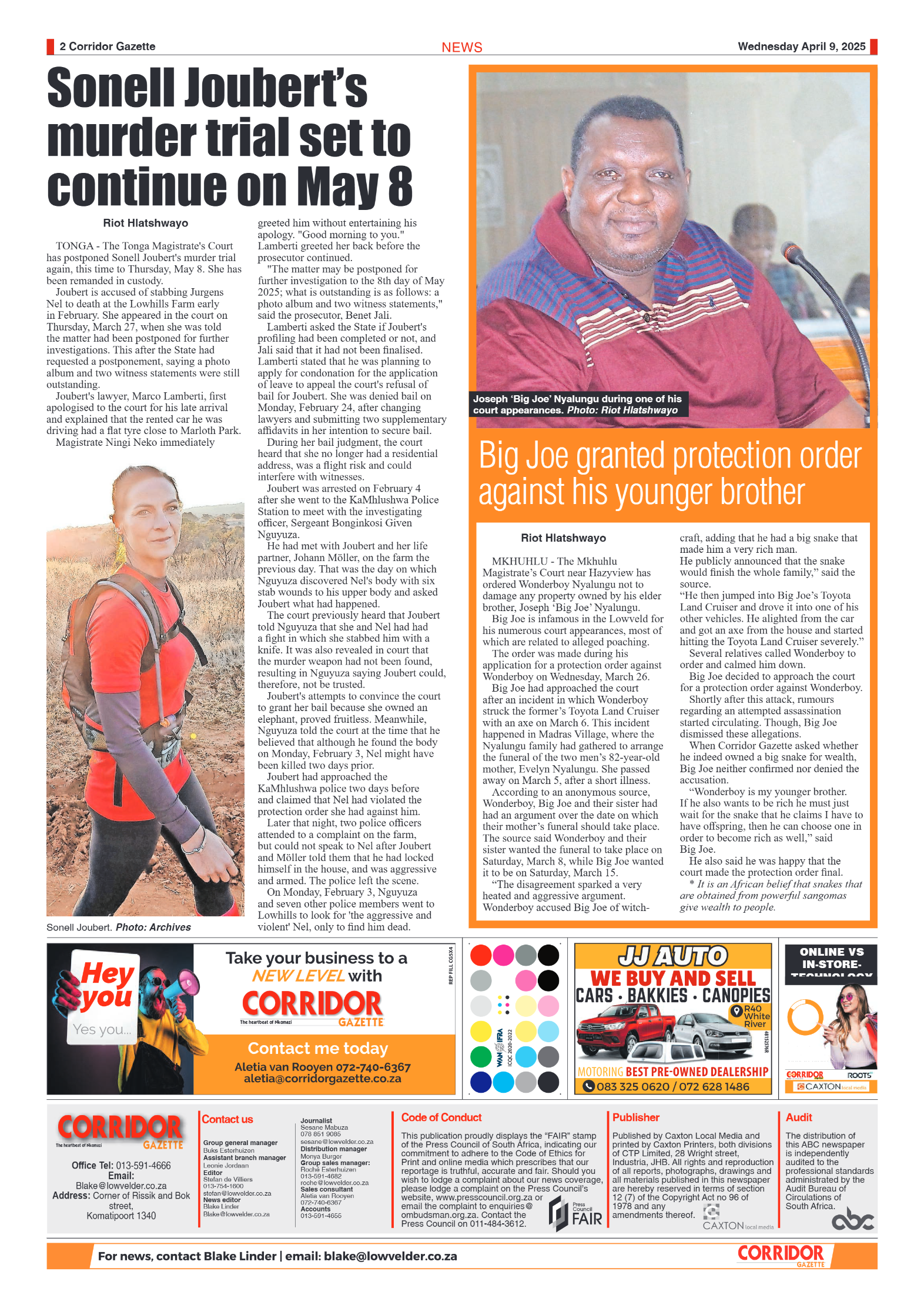 Corridor Gazette 09 April 2025 page 2