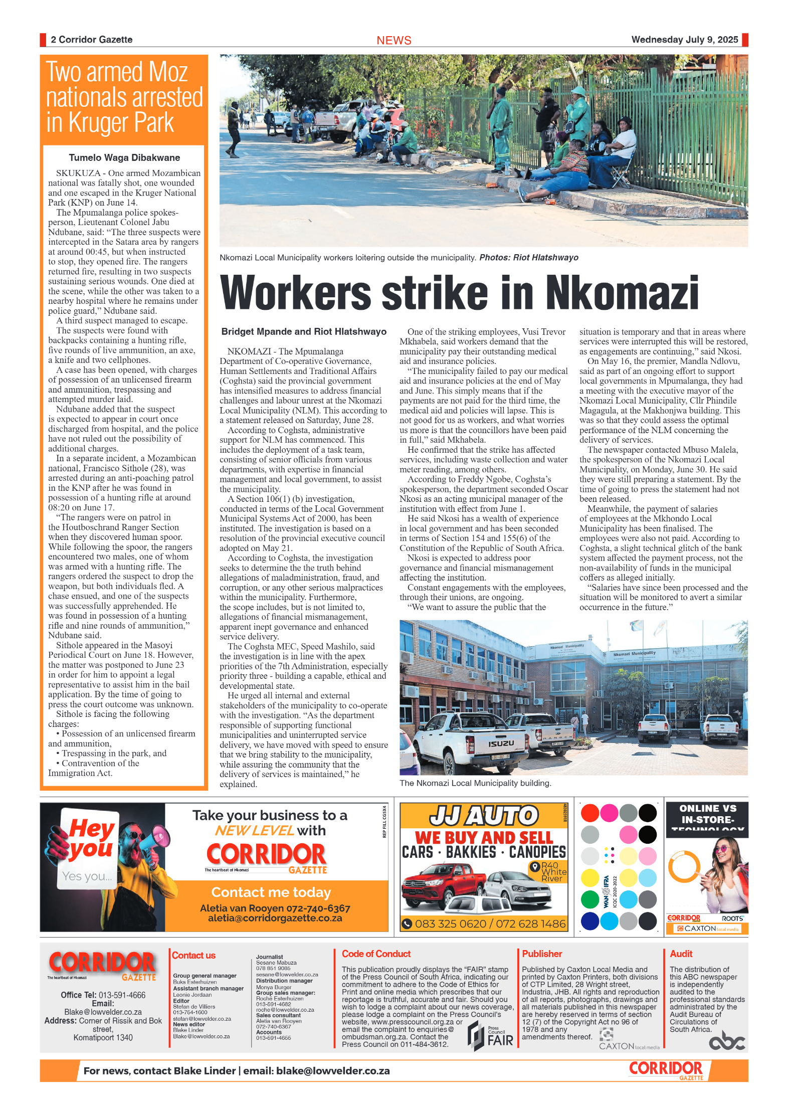 Corridor Gazette 09 July 2025 page 2