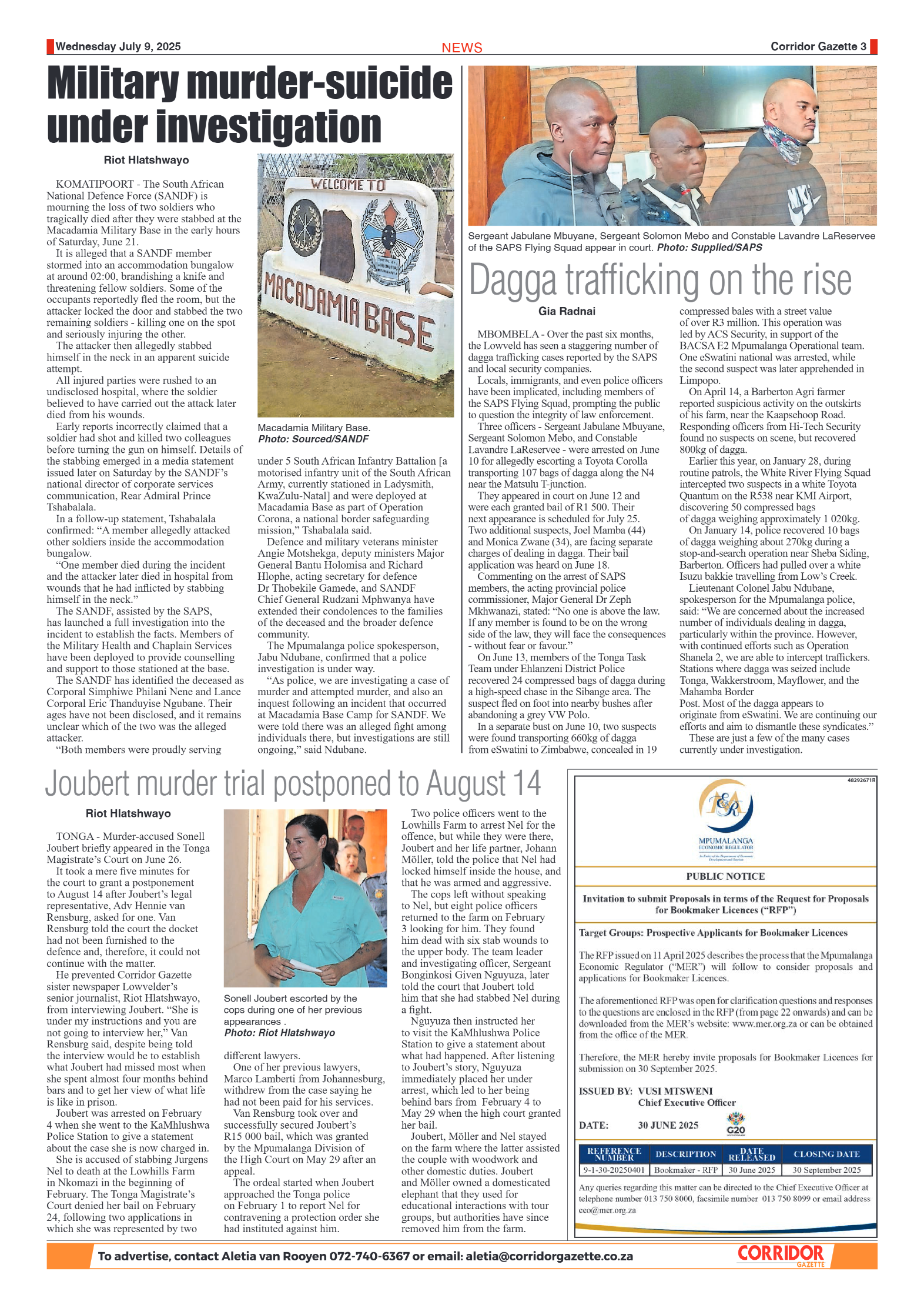 Corridor Gazette 09 July 2025 page 3