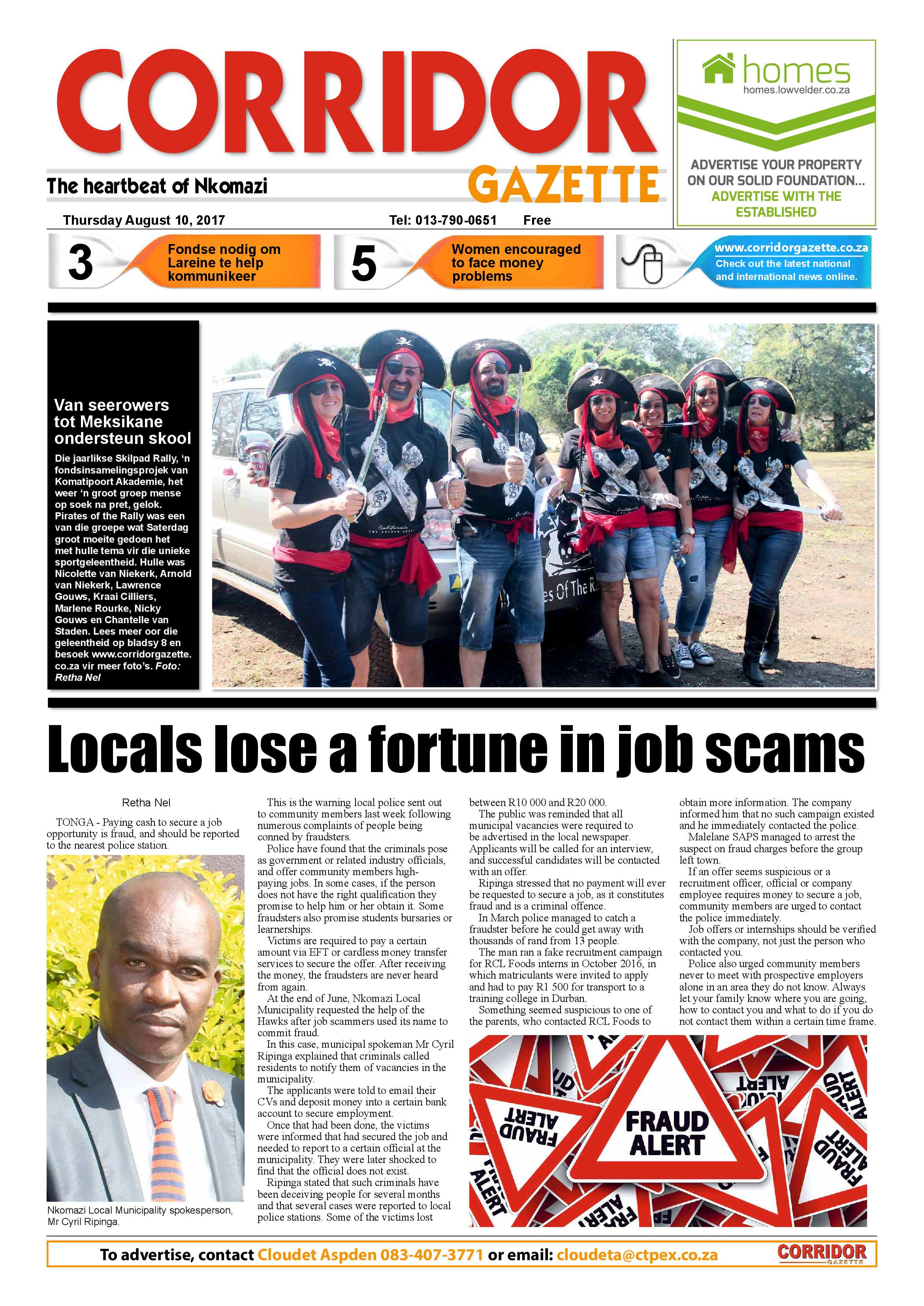 Corridor Gazette 10 August 2017 page 1