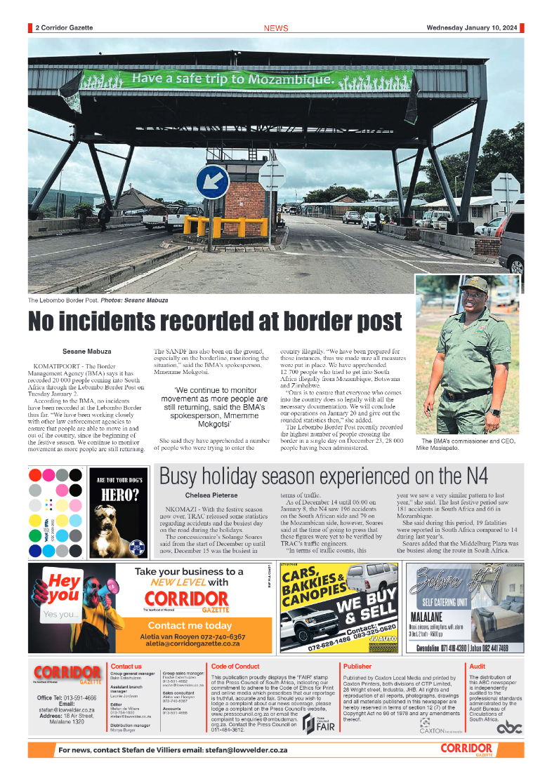 Corridor Gazette 10 January 2024 page 2