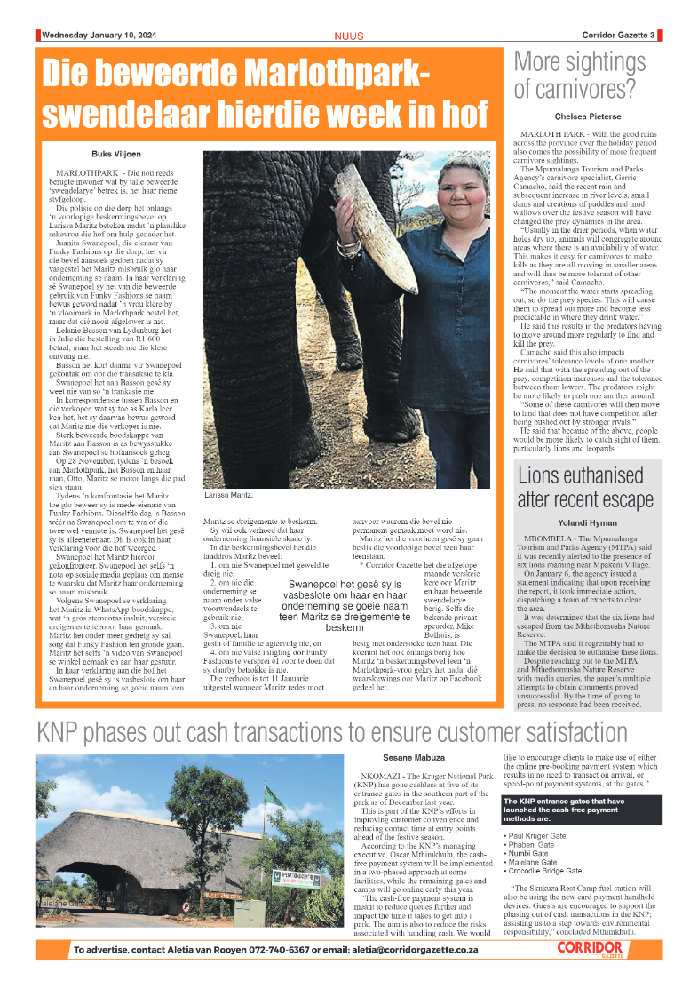 Corridor Gazette 10 January 2024 page 3