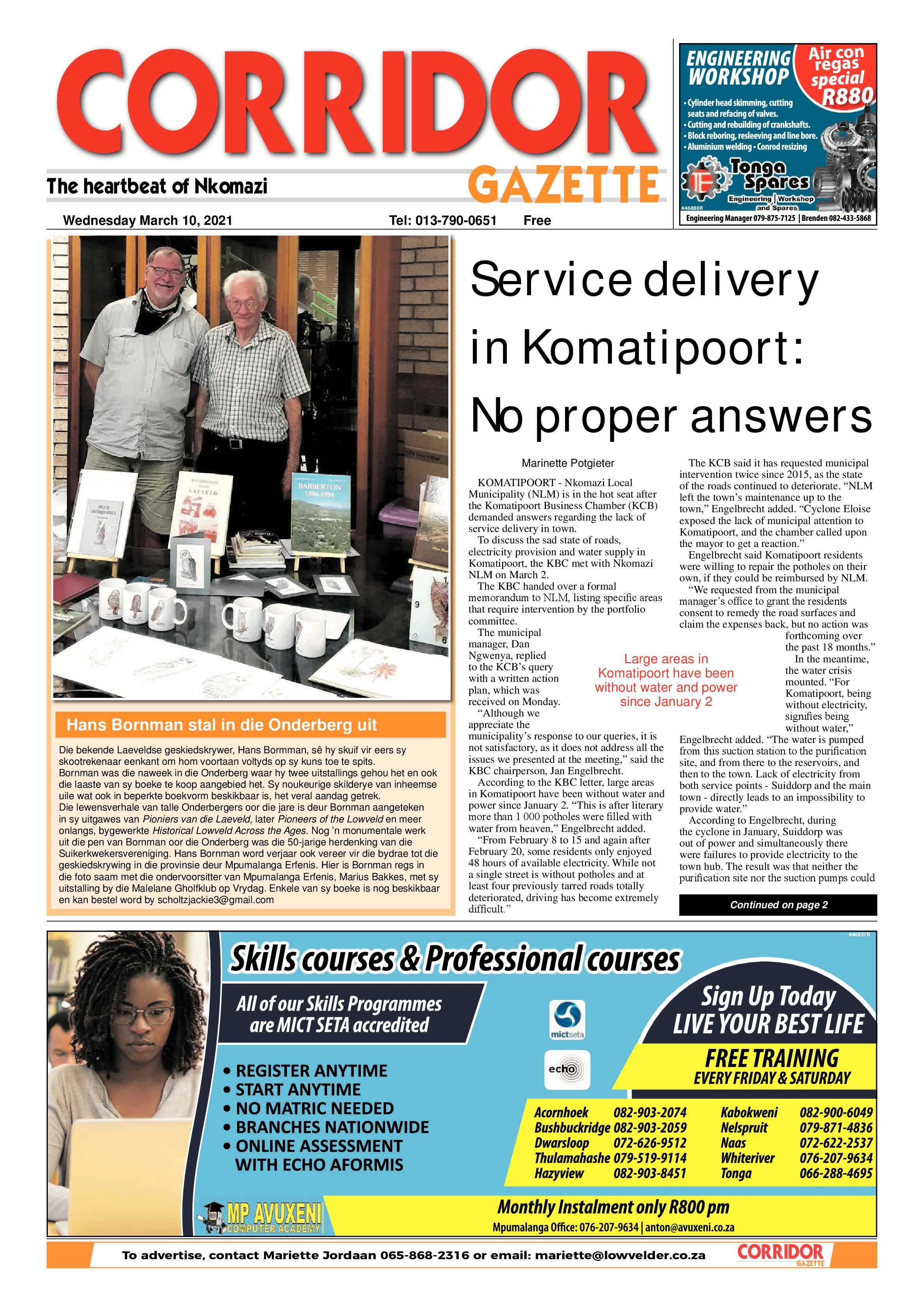 Corridor Gazette 10 March 2021 page 1