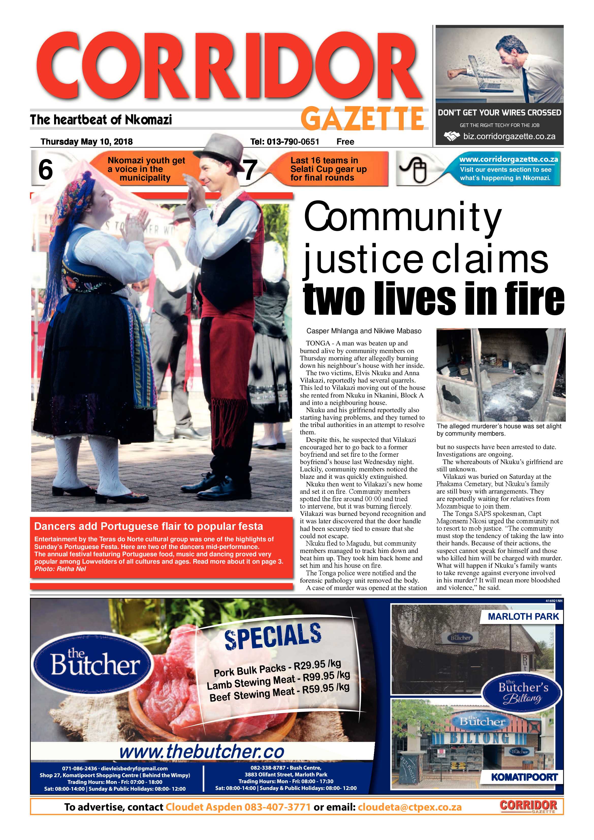 Corridor Gazette 10 May 2018 page 1