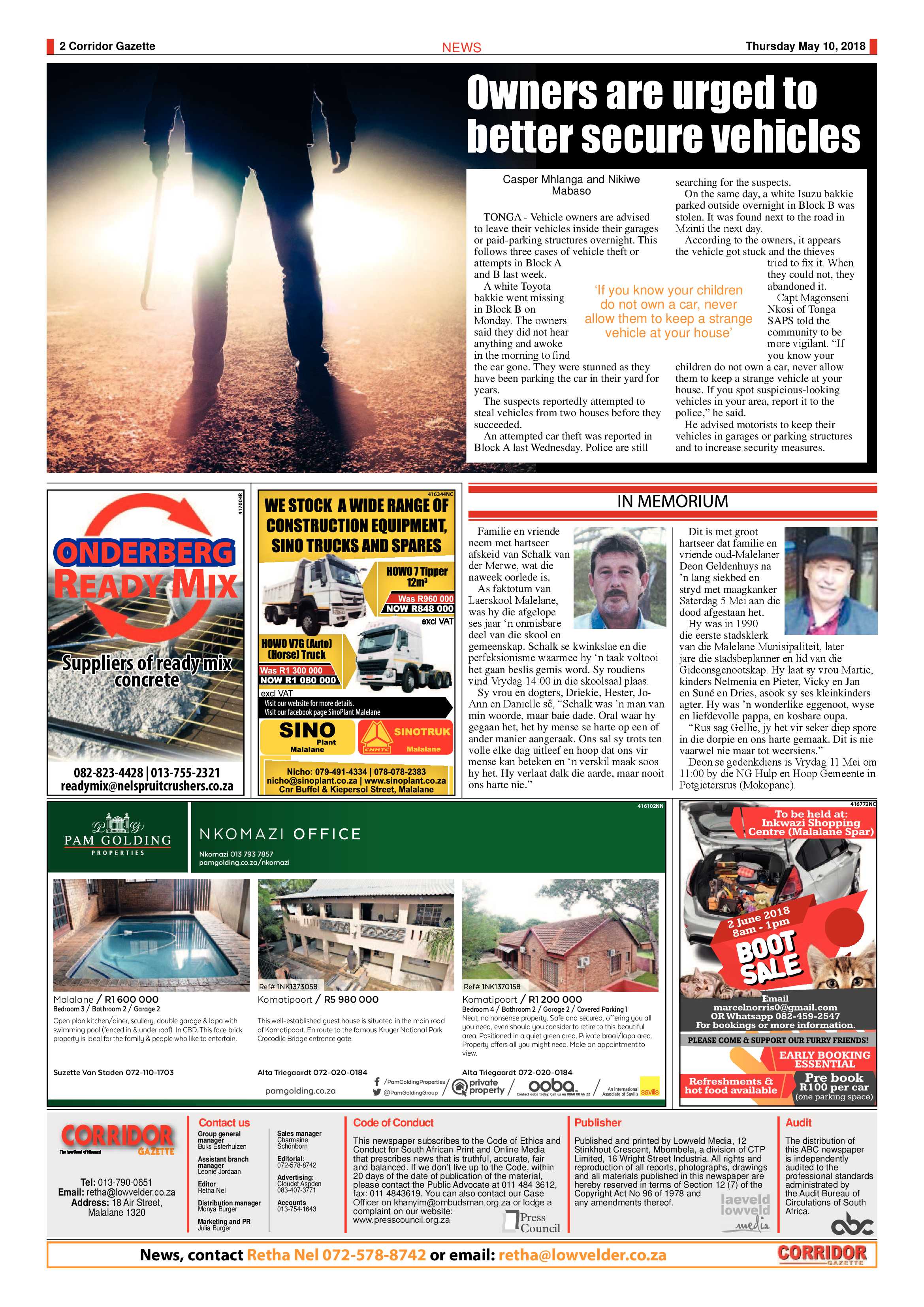 Corridor Gazette 10 May 2018 page 2