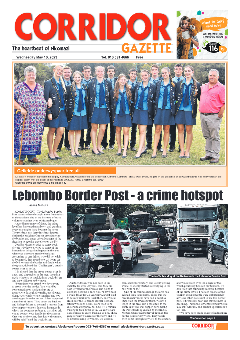 Corridor Gazette 10 May 2023 page 1
