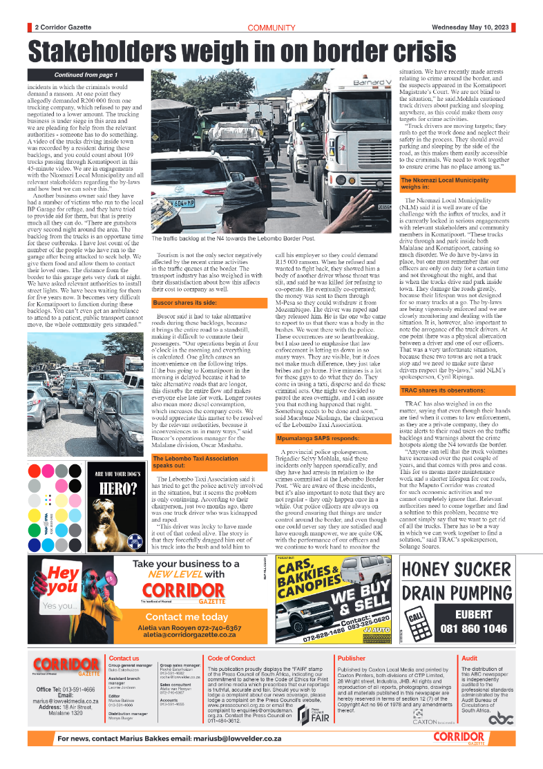 Corridor Gazette 10 May 2023 page 2