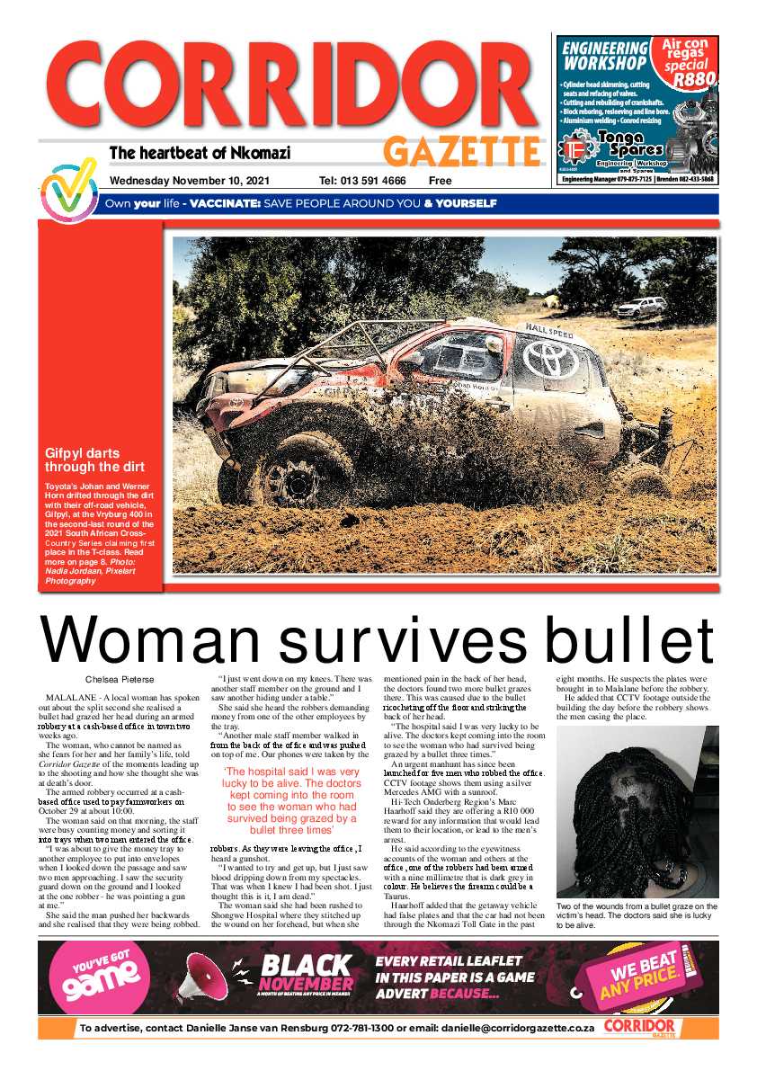 Corridor Gazette 10 November 2021 page 1
