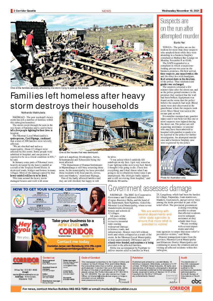 Corridor Gazette 10 November 2021 page 2