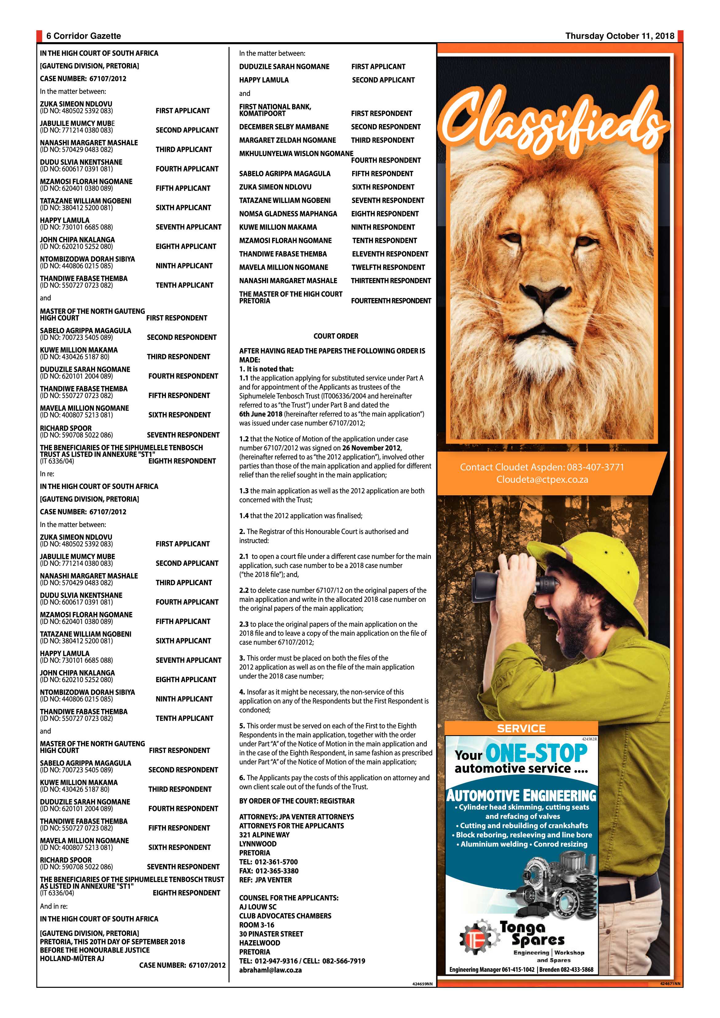 Corridor Gazette 10 October 2018 page 6