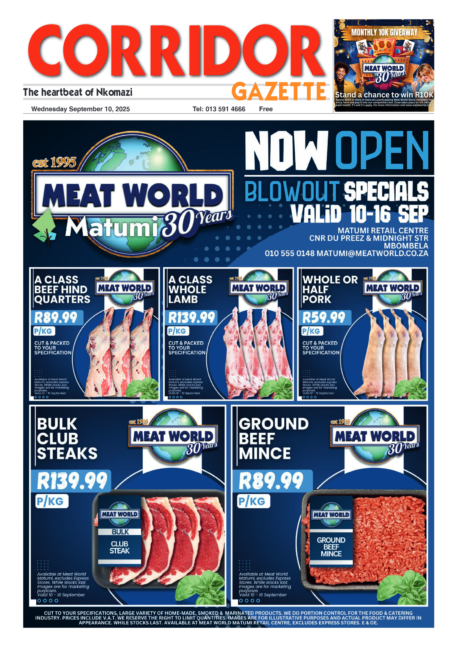 Corridor Gazette 10 September 2025 page 1