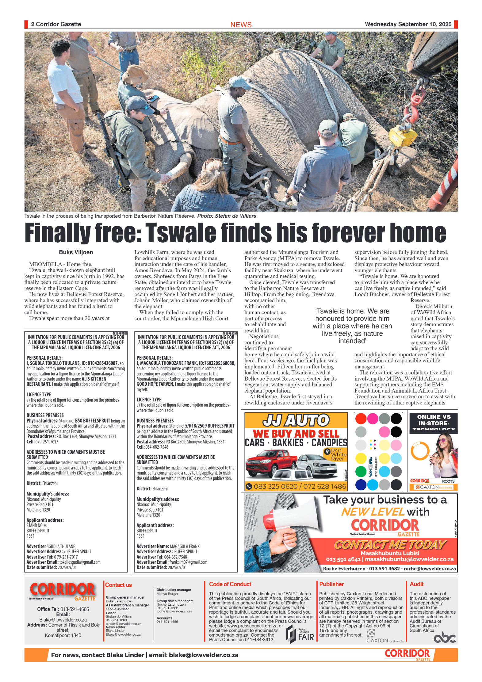 Corridor Gazette 10 September 2025 page 4