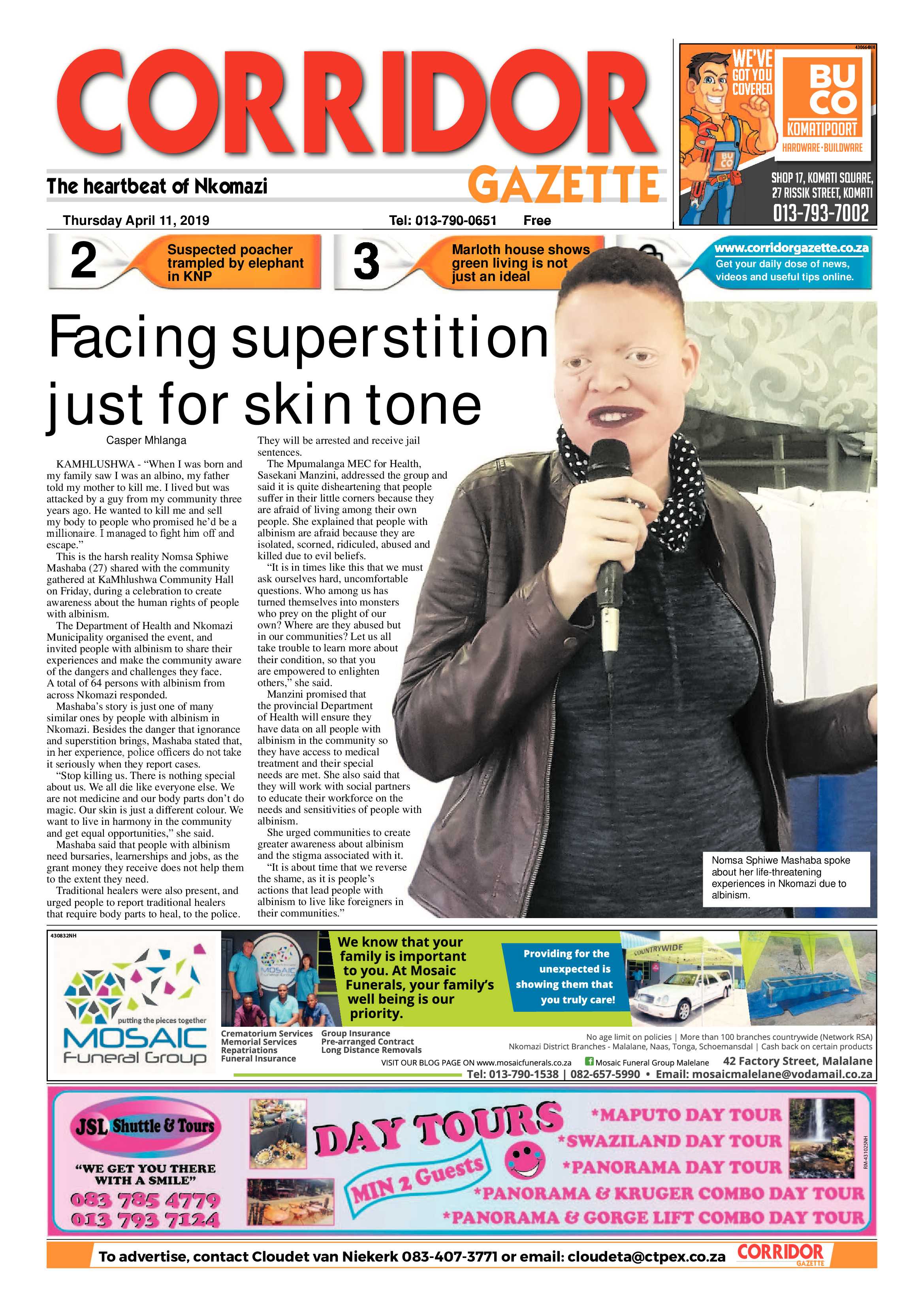 Corridor Gazette 11 April 2019 page 1