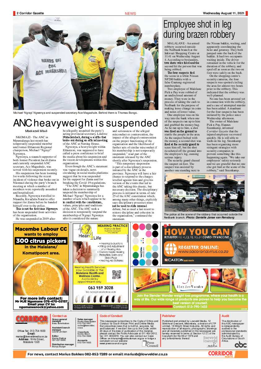 Corridor Gazette 11 August 2021 page 2