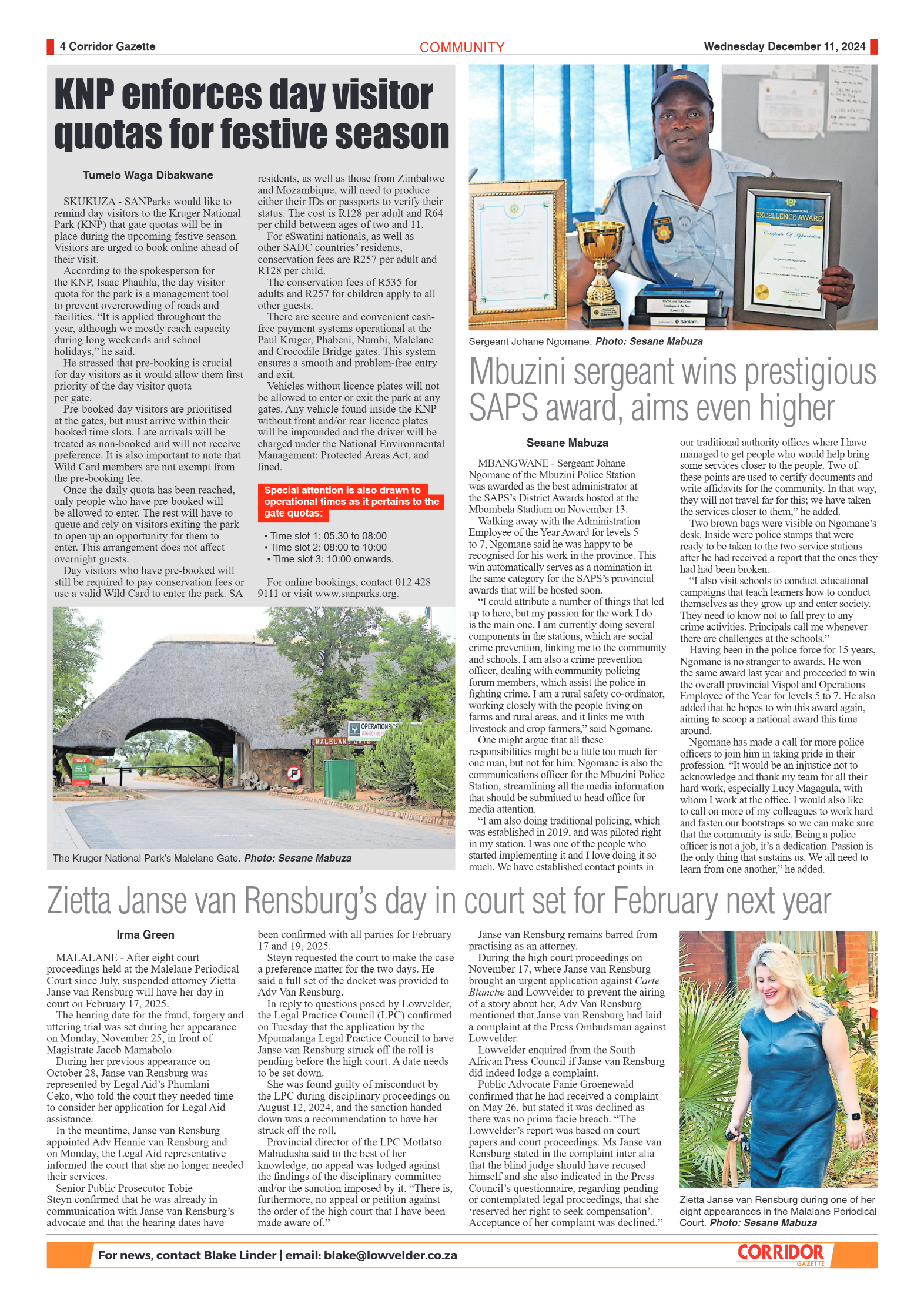 Corridor Gazette 11 December 2024 page 4