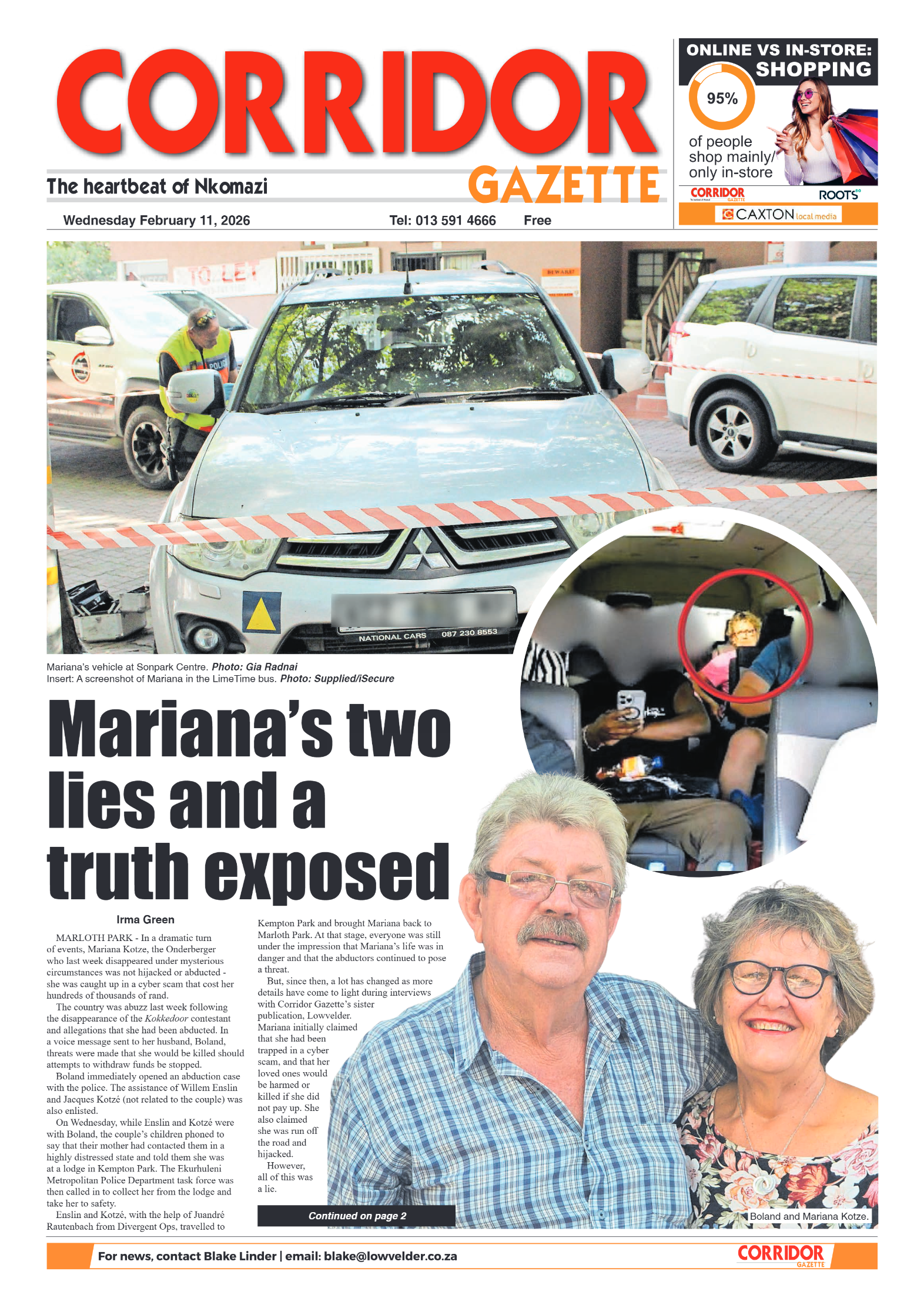 Corridor Gazette 10 February 2026 page 1
