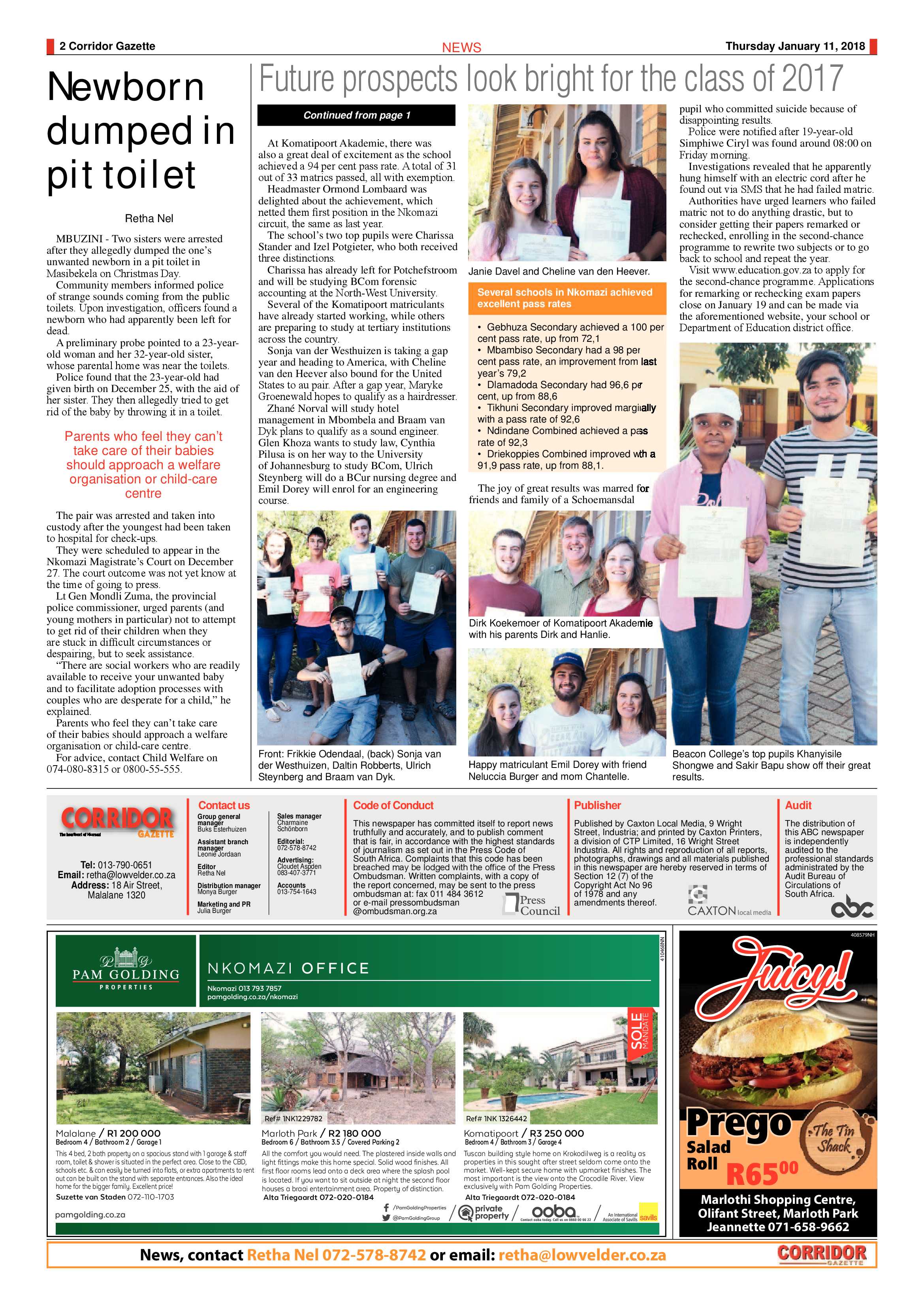 Corridor Gazette 11 January 2018 page 2