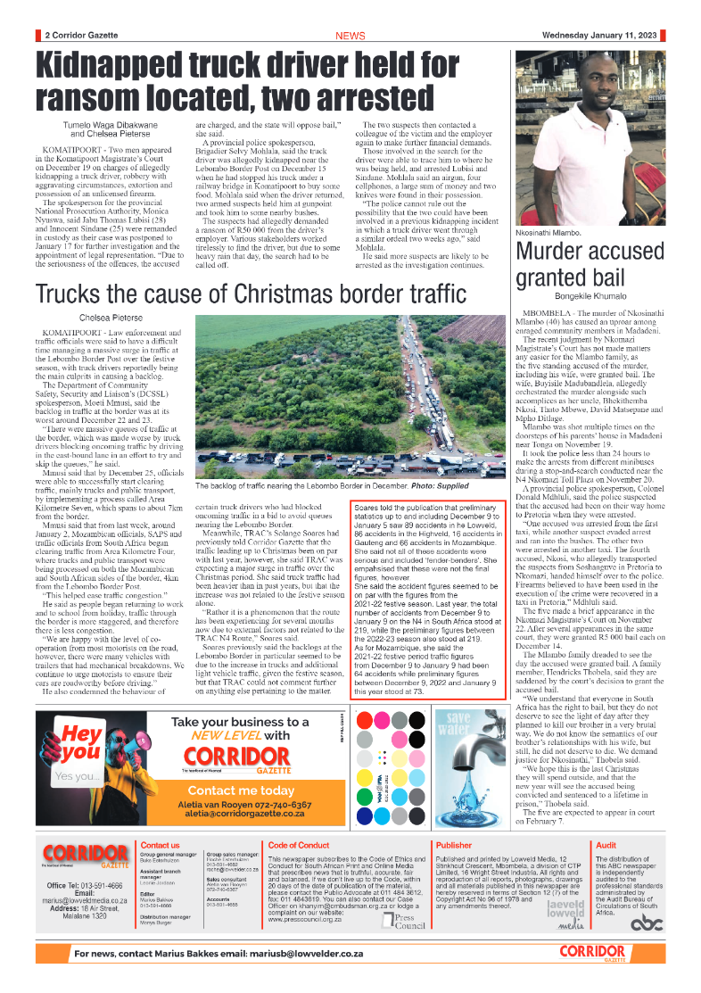 Corridor Gazette 11 January 2023 page 2