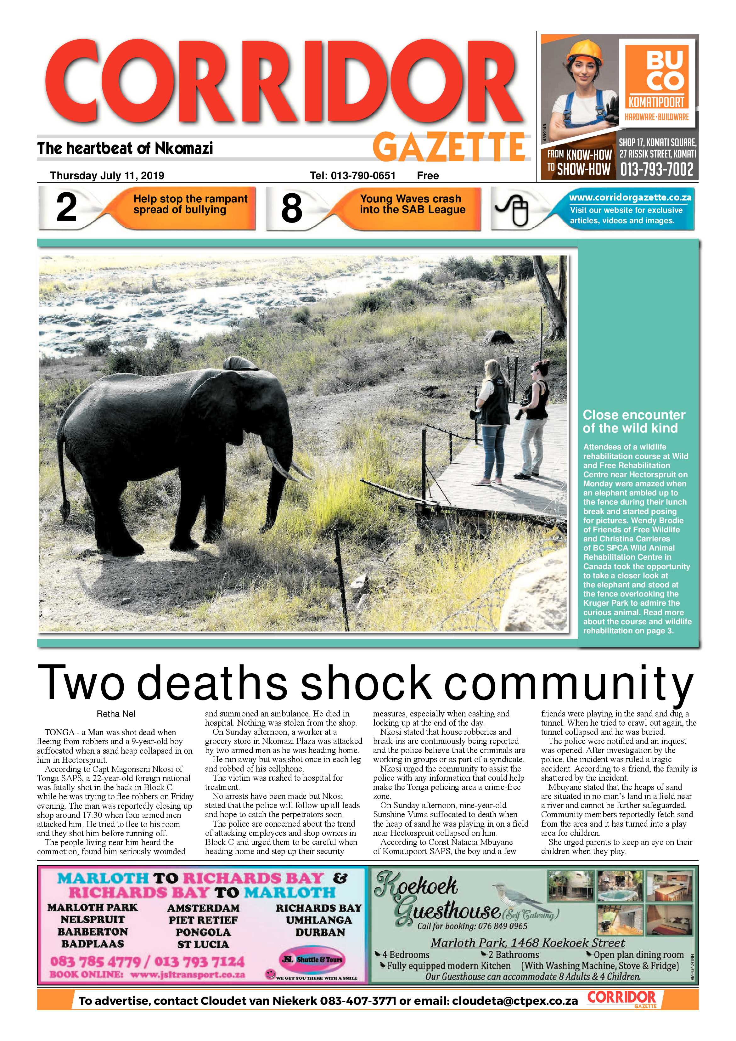 Corridor Gazette 11 July 2019 page 1