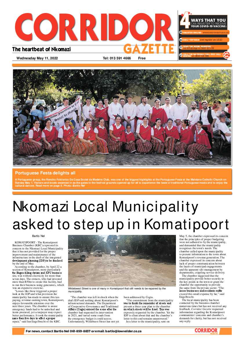 Corridor Gazette 11 May 2022 page 1