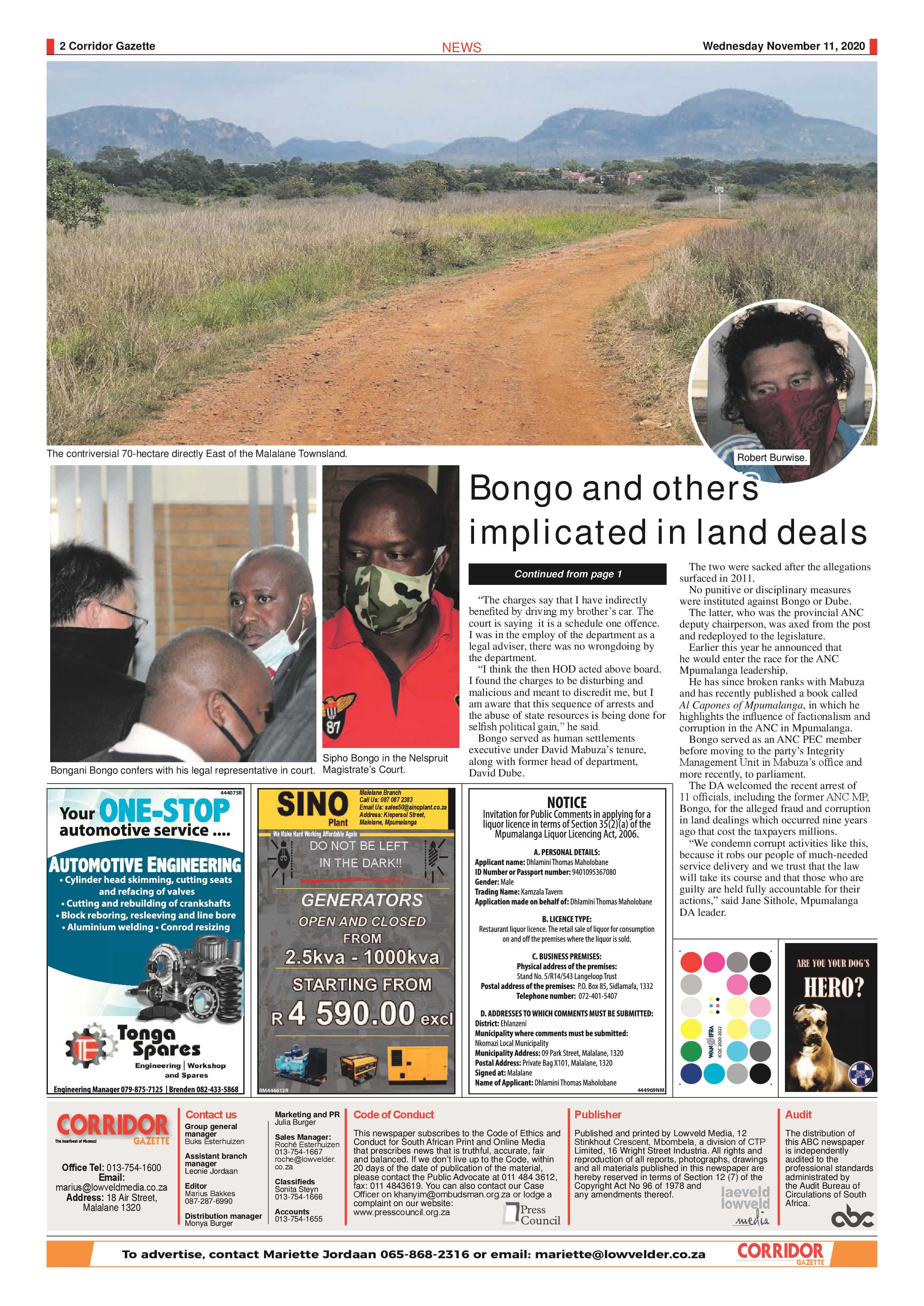 Corridor Gazette 11 November 2020 page 2