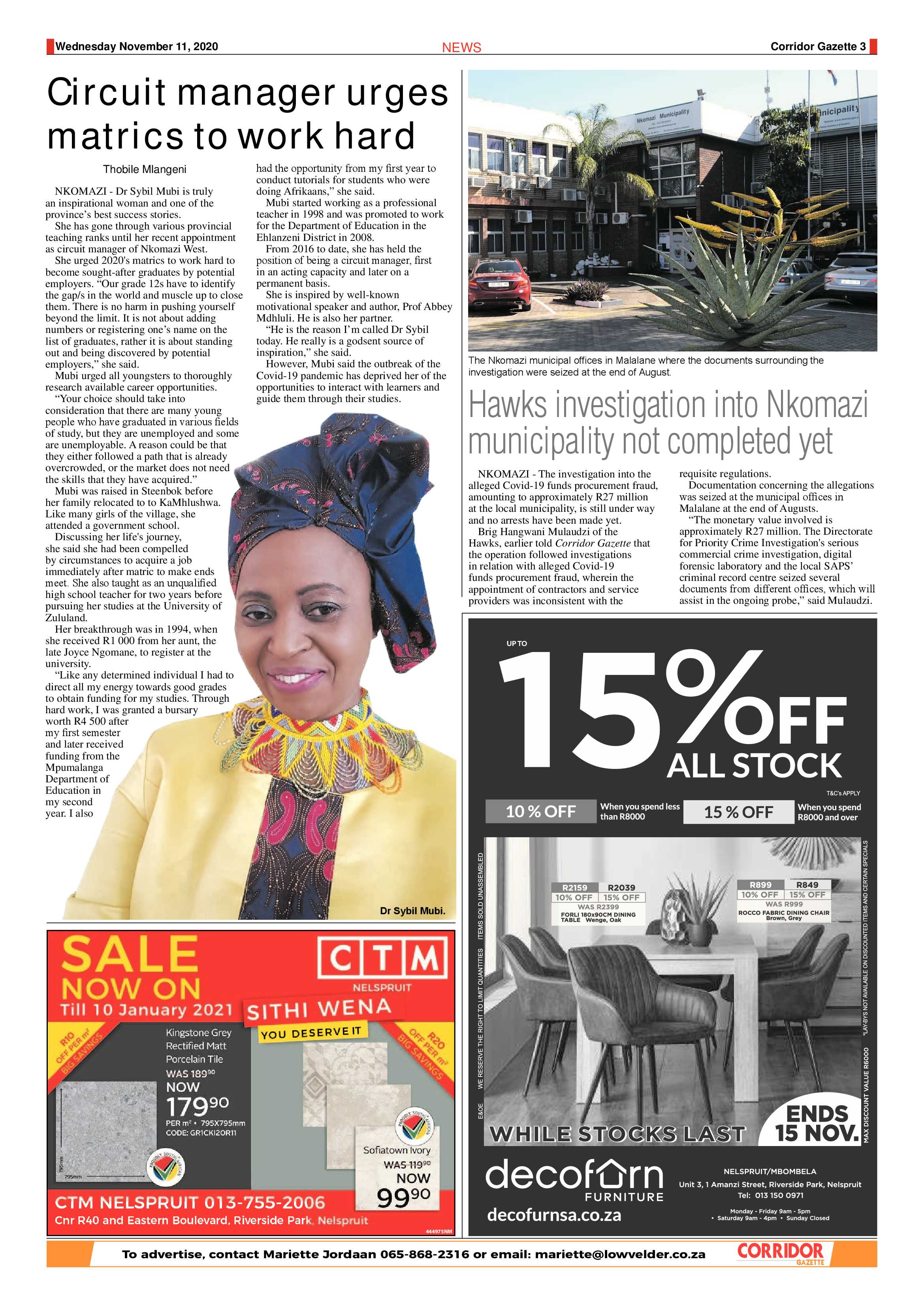 Corridor Gazette 11 November 2020 page 3