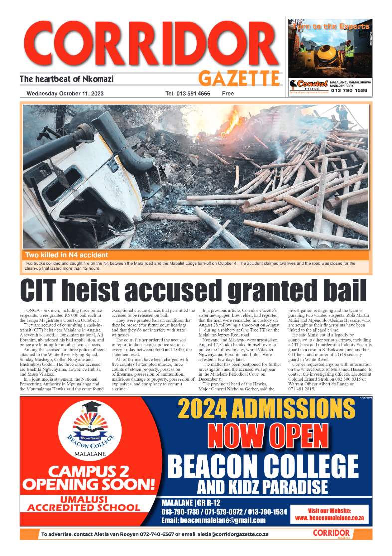 Corridor Gazette 11 October 2023 page 1