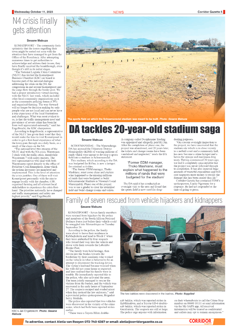 Corridor Gazette 11 October 2023 page 5