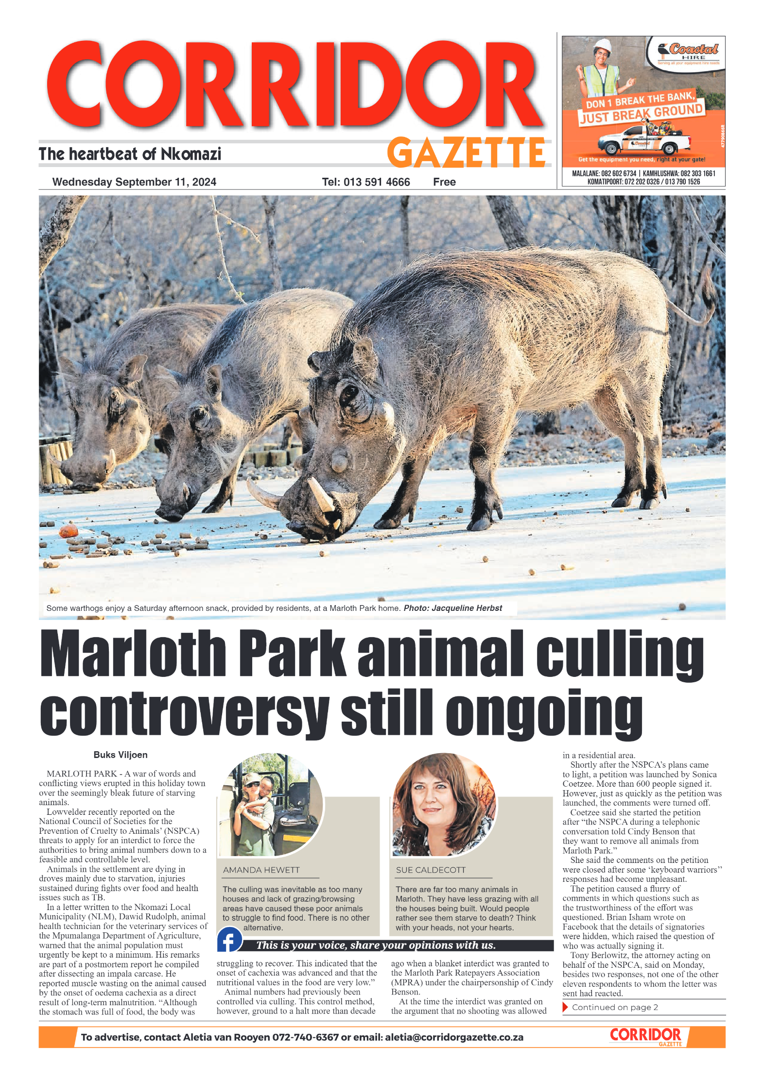 Corridor Gazette 11 September 2024 page 1