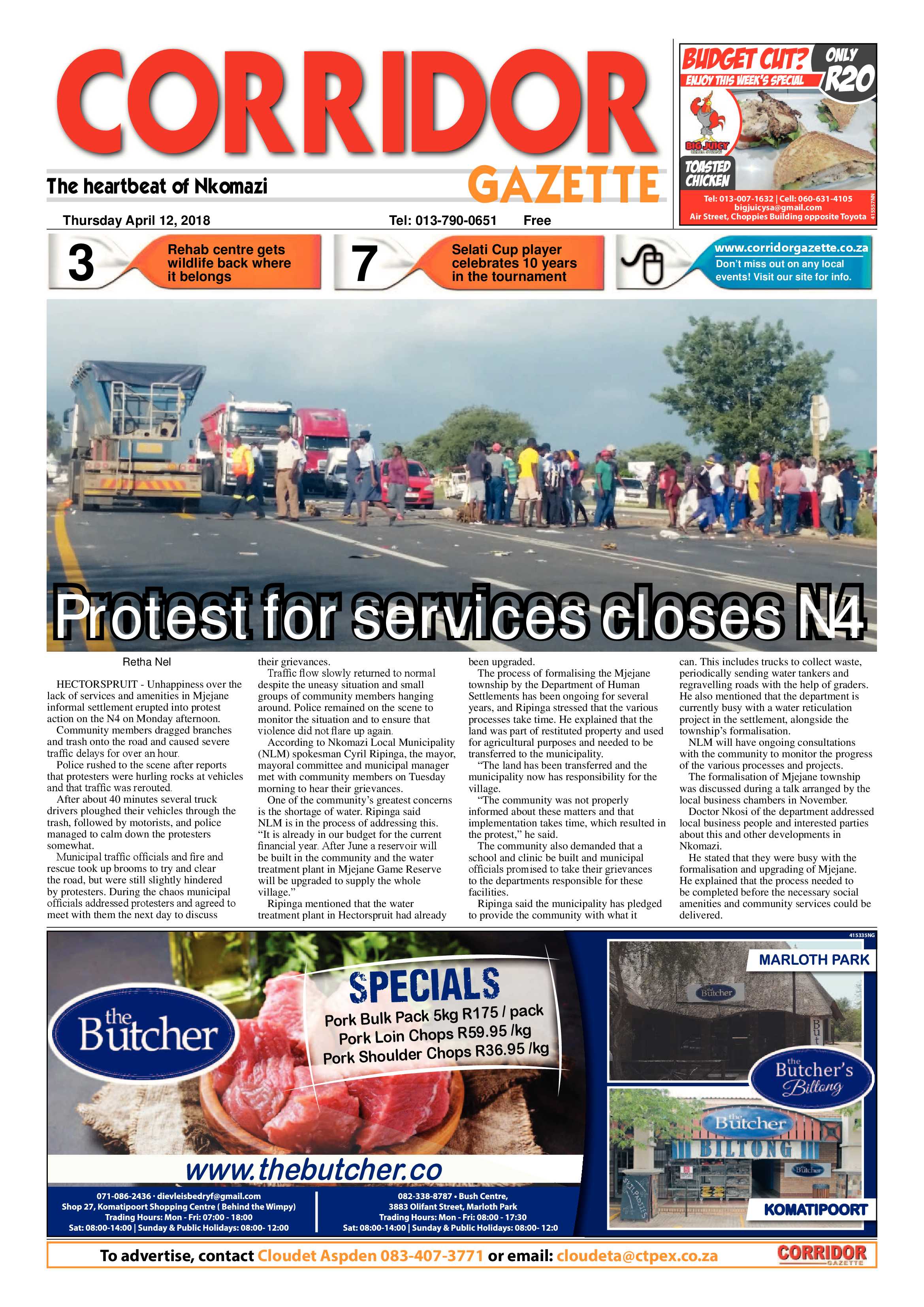 Corridor Gazette 12 April 2018 page 1