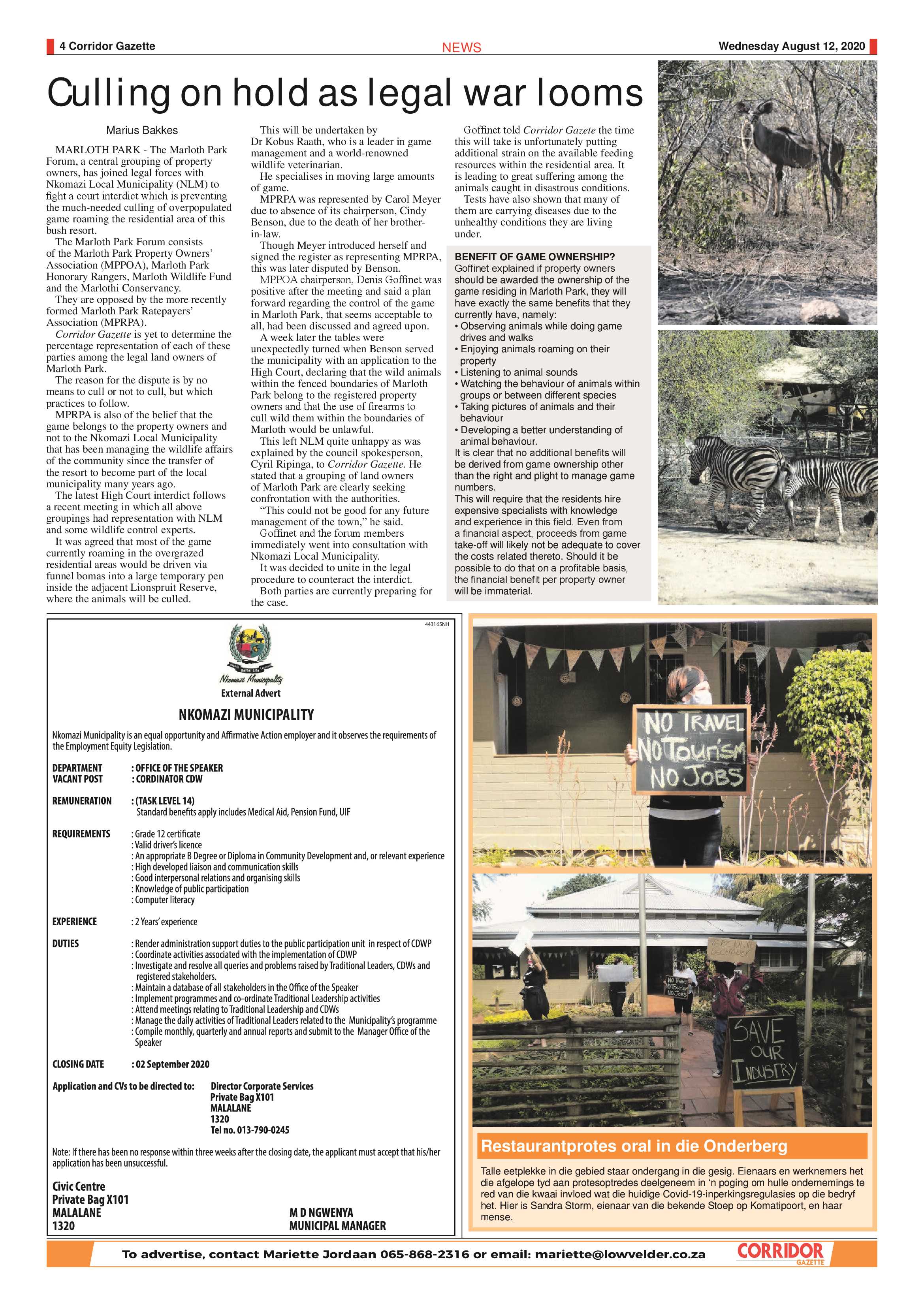 Corridor Gazette 12 August 2020 page 4