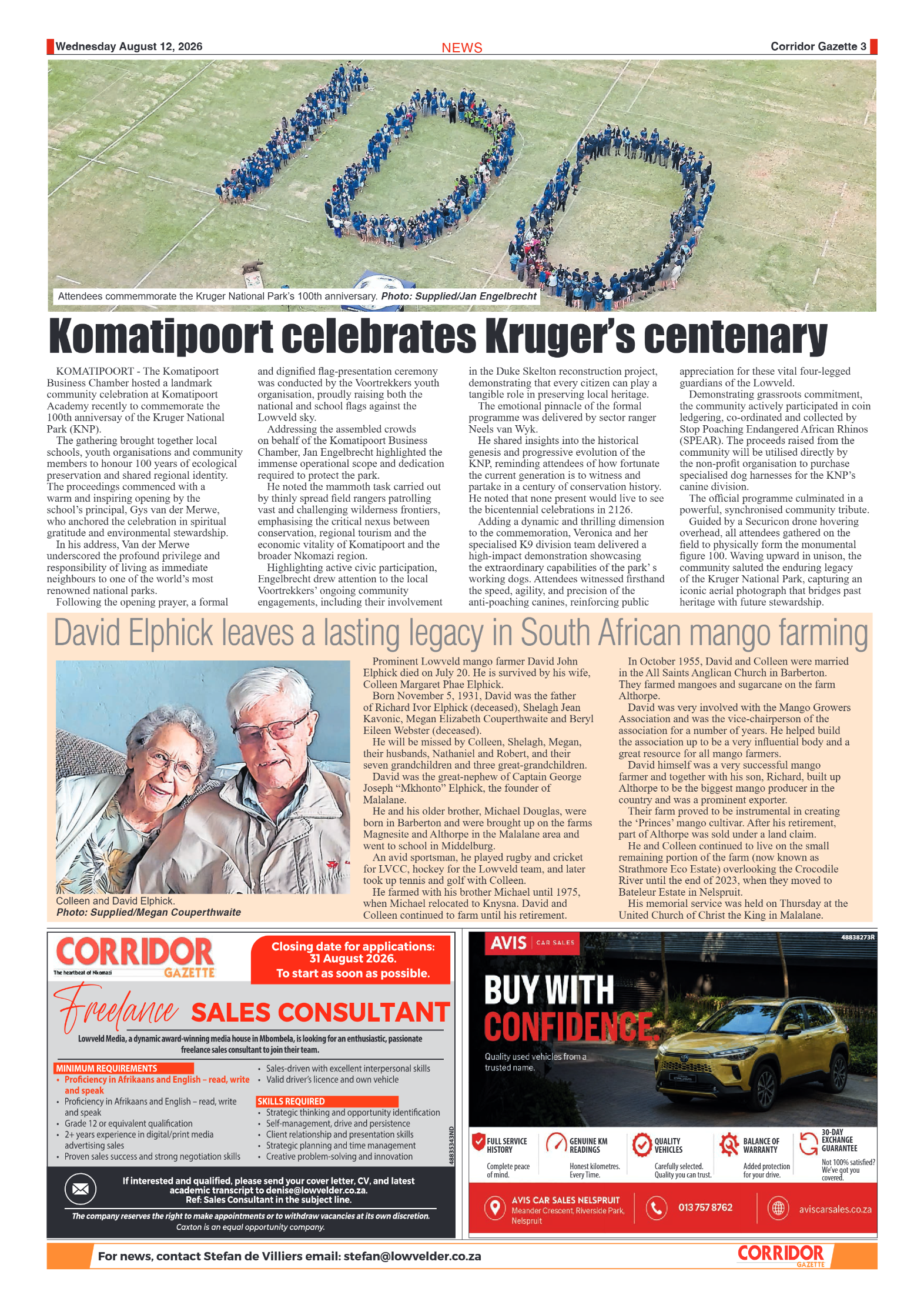 Corridor Gazette 12 August 2026 page 3