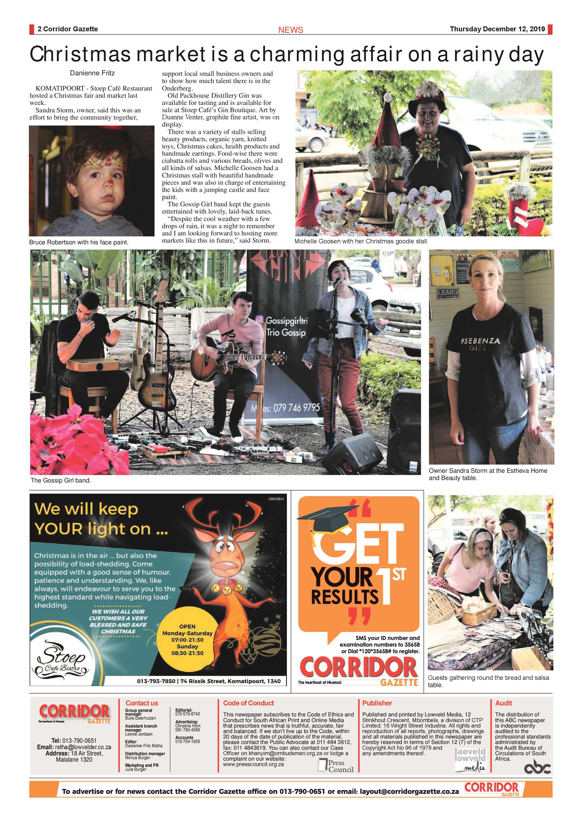 Corridor Gazette 12 December 2019 page 2
