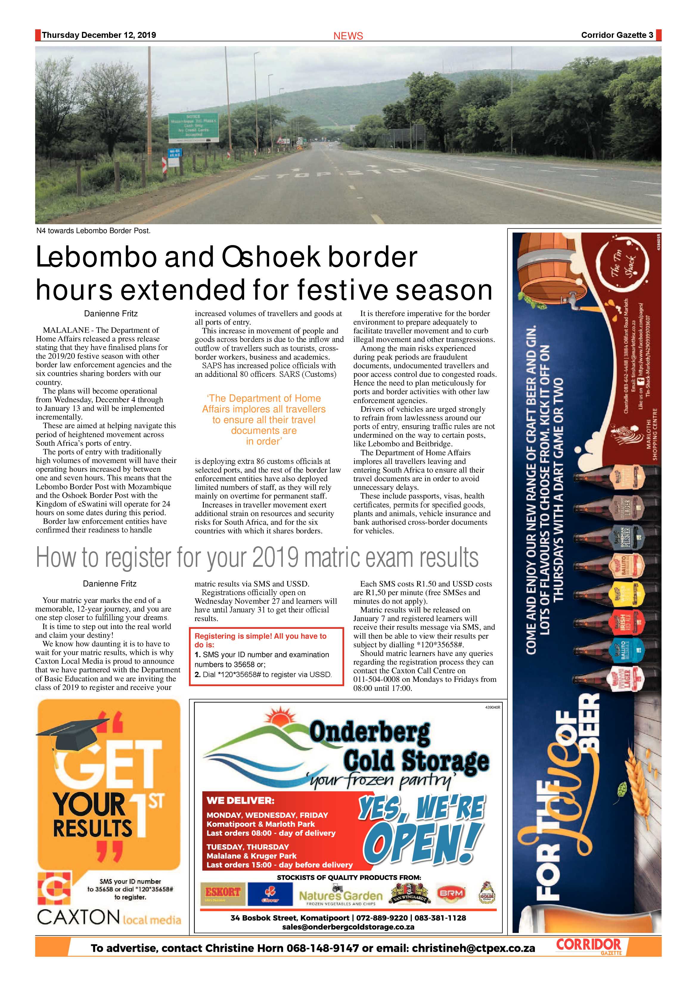 Corridor Gazette 12 December 2019 page 3