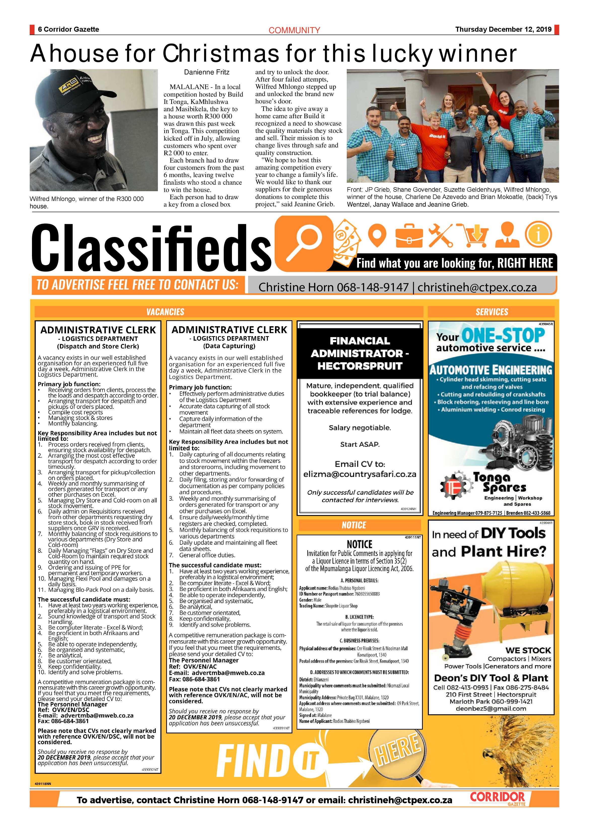 Corridor Gazette 12 December 2019 page 6