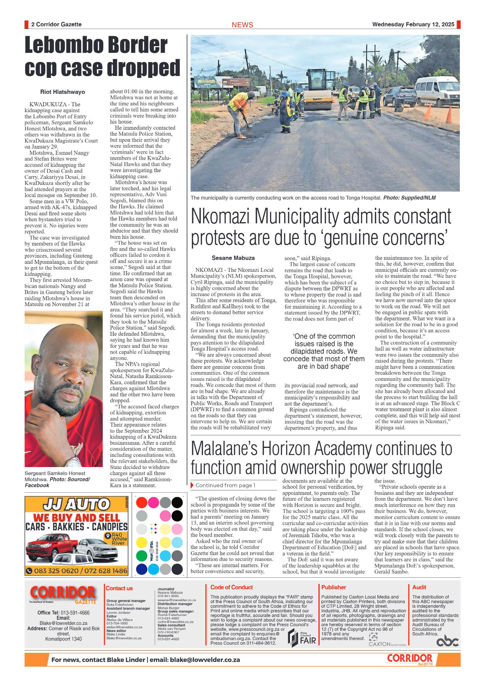 Corridor Gazette 12 February 2025 page 2