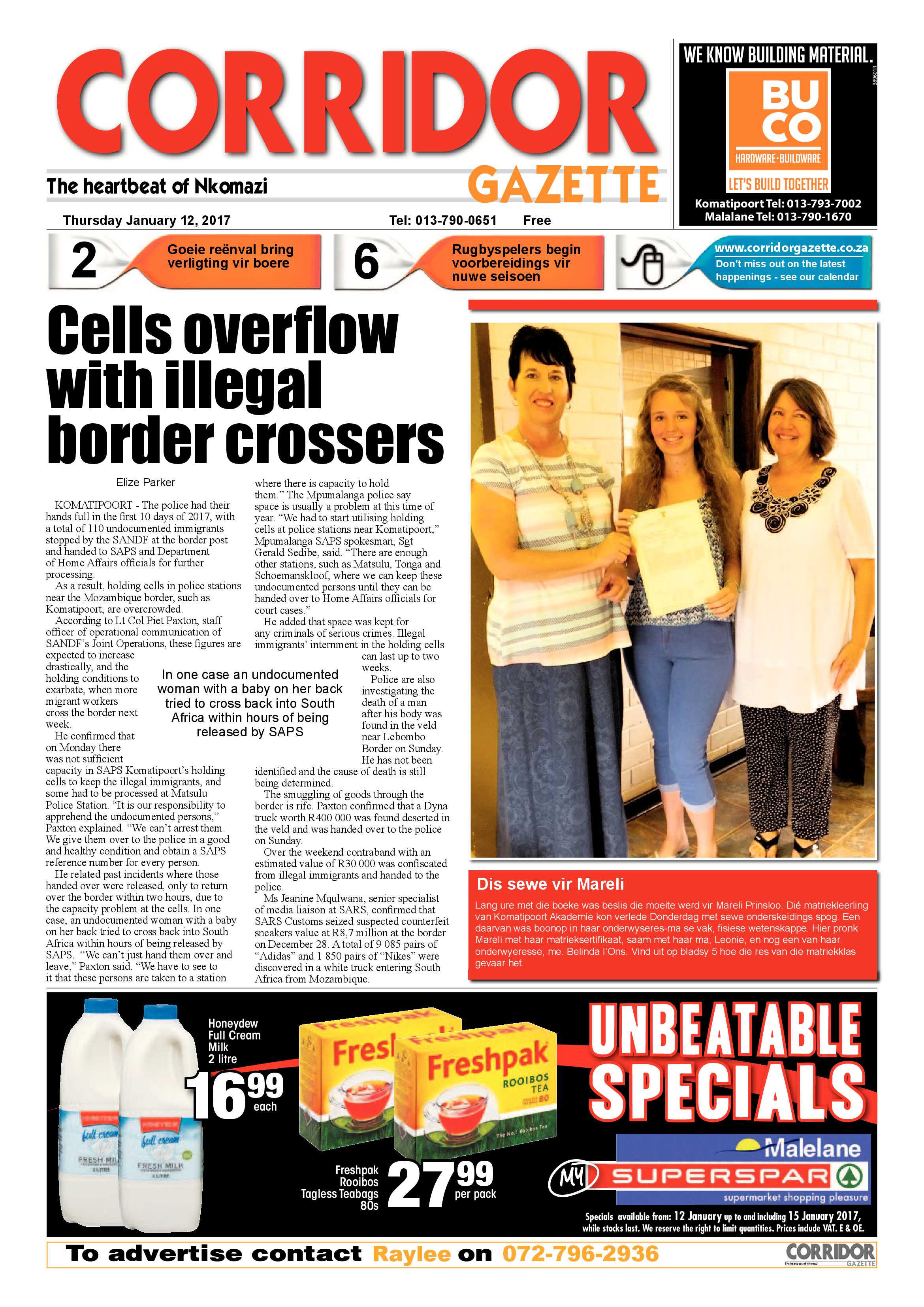 Corridor Gazette 12 January 2017 page 1