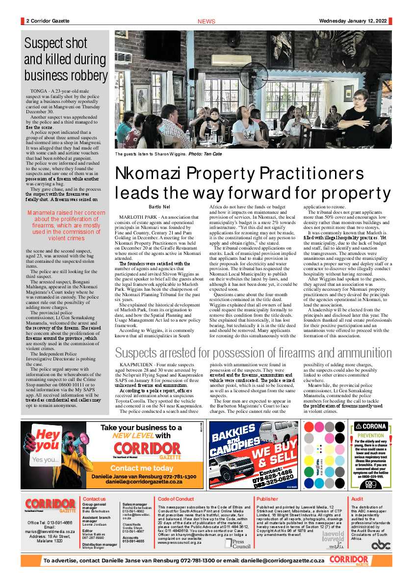Corridor Gazette 12 January 2022 page 2