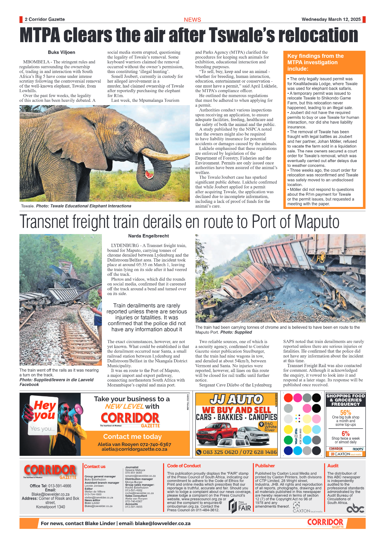 Corridor Gazette 12 March 2025 page 2