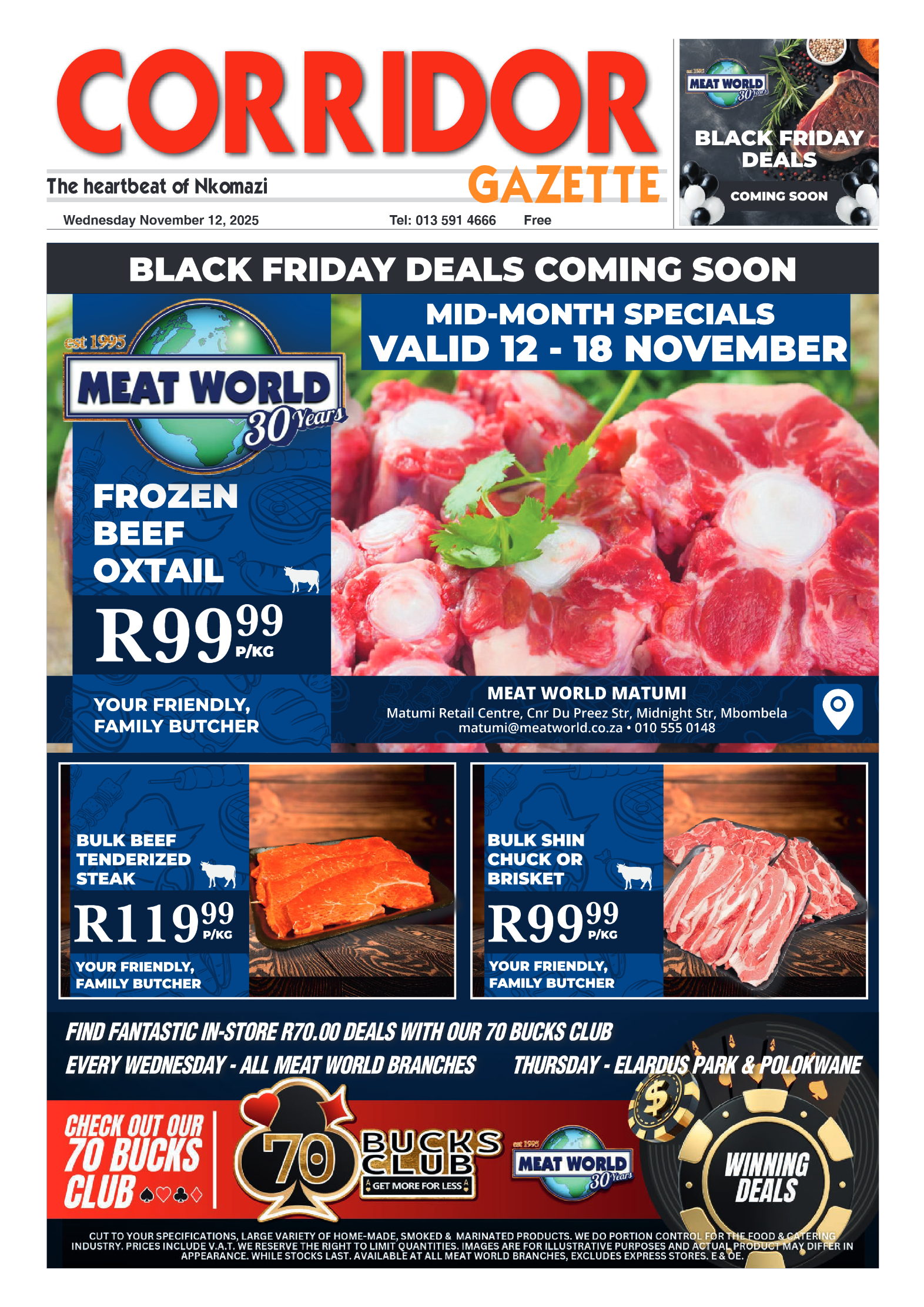 Corridor Gazette 12 November 2025 page 1