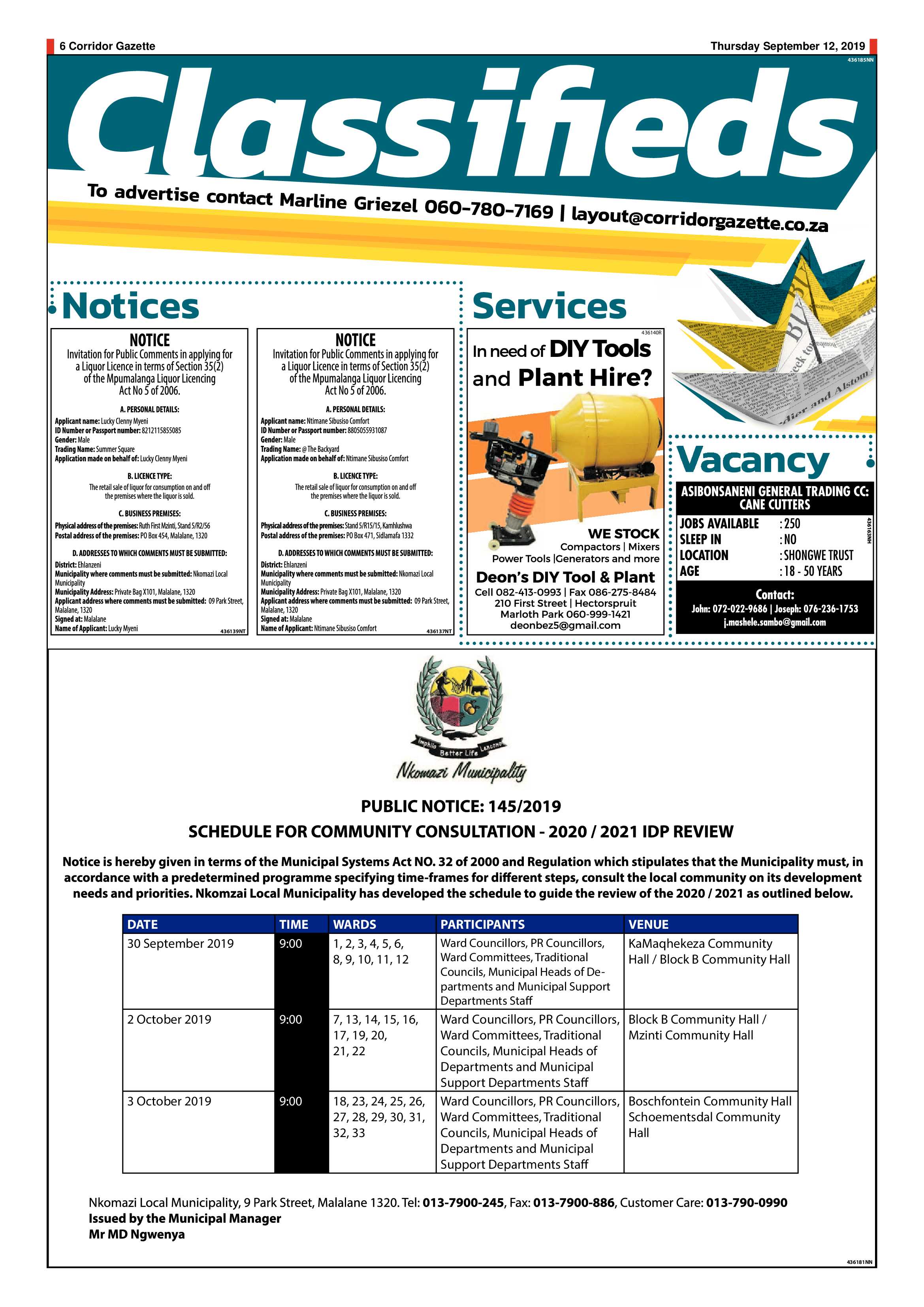 Corridor Gazette 12 September 2019 page 6
