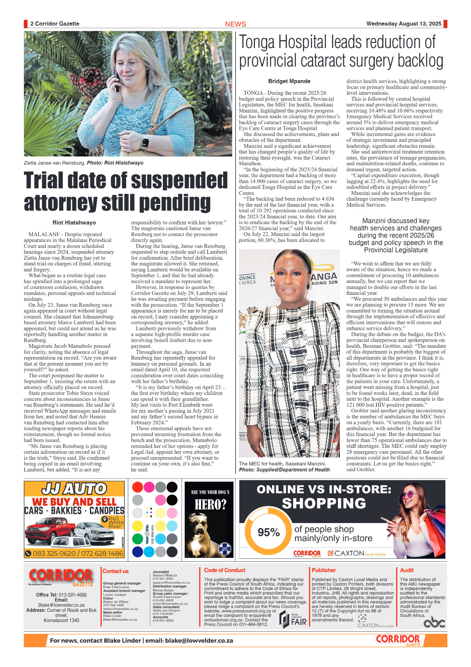 Corridor Gazette 13 August 2025 page 4