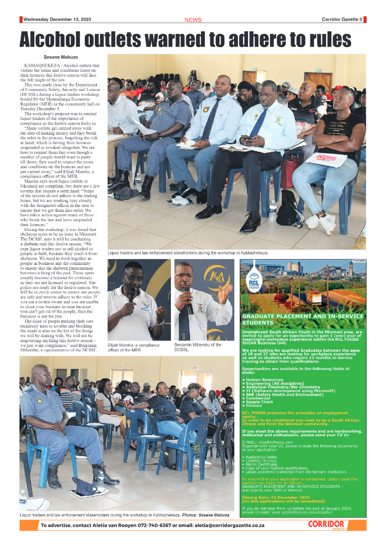 Corridor Gazette 13 December 2023 page 3