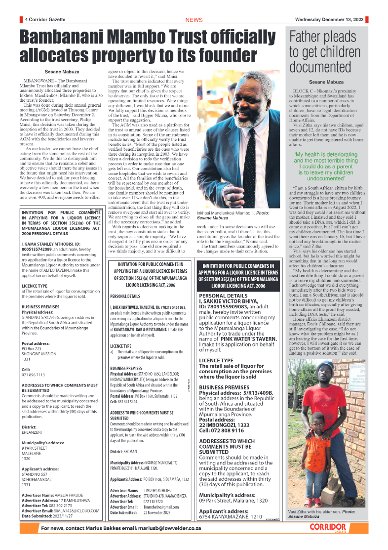 Corridor Gazette 13 December 2023 page 4