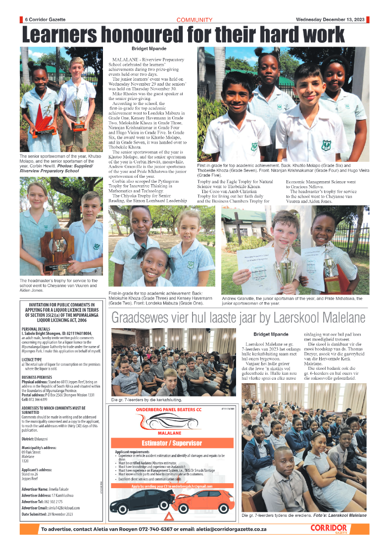 Corridor Gazette 13 December 2023 page 6
