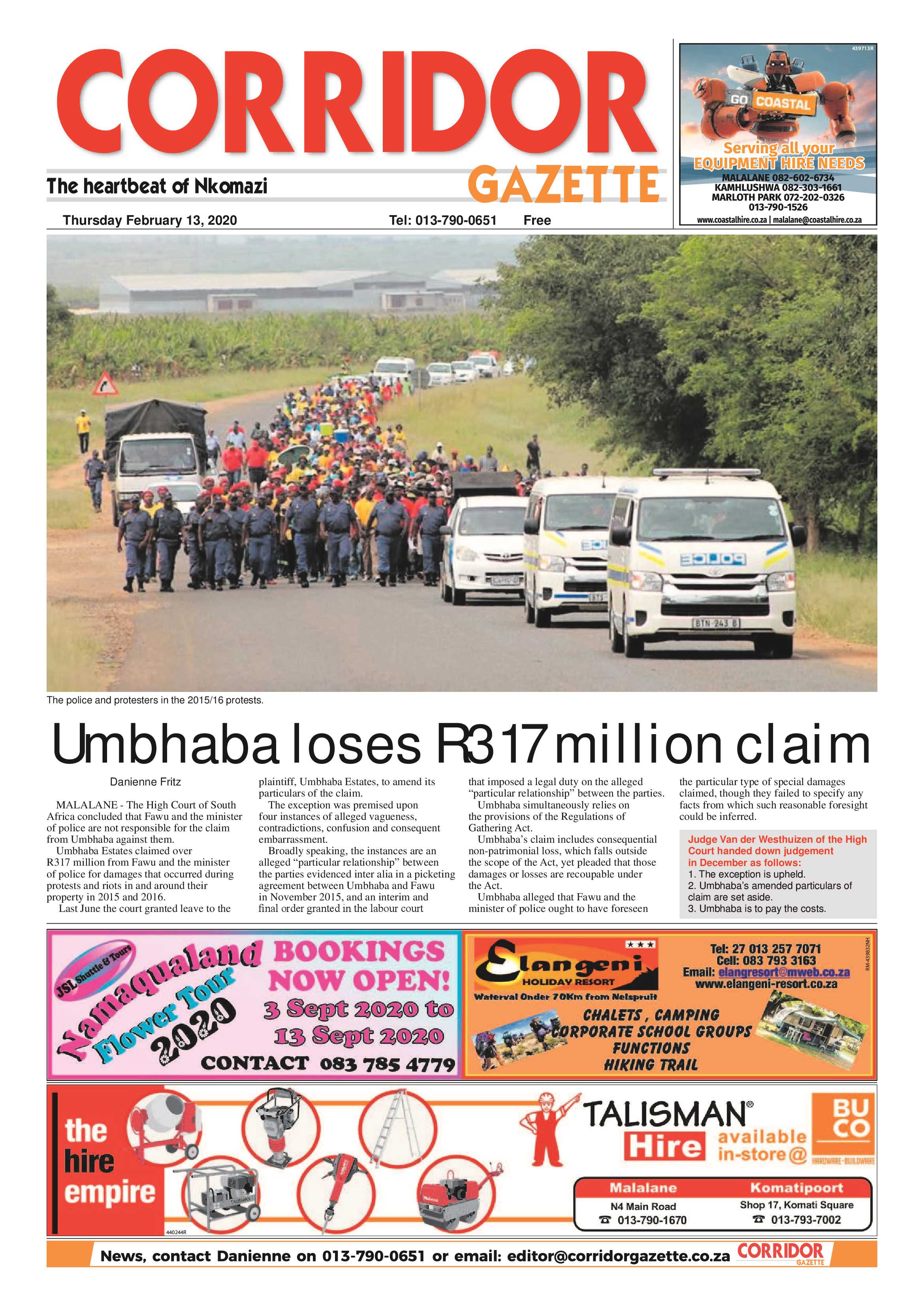 Corridor Gazette 13 February 2020 page 1